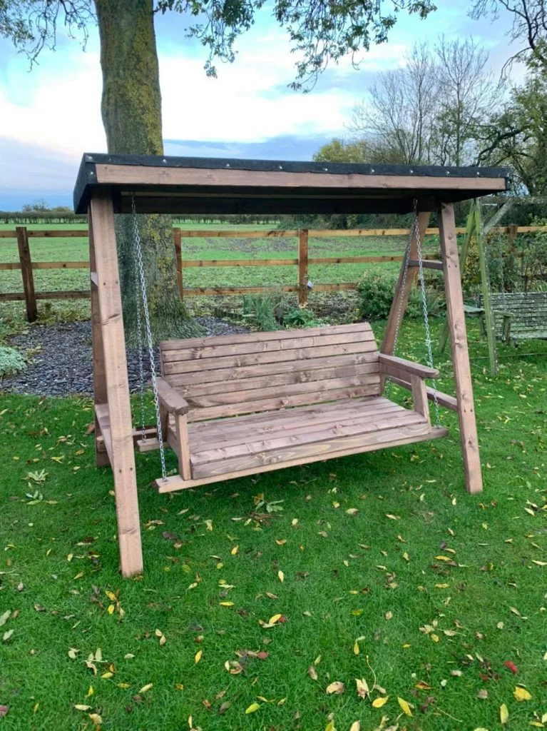 Bench on a swing