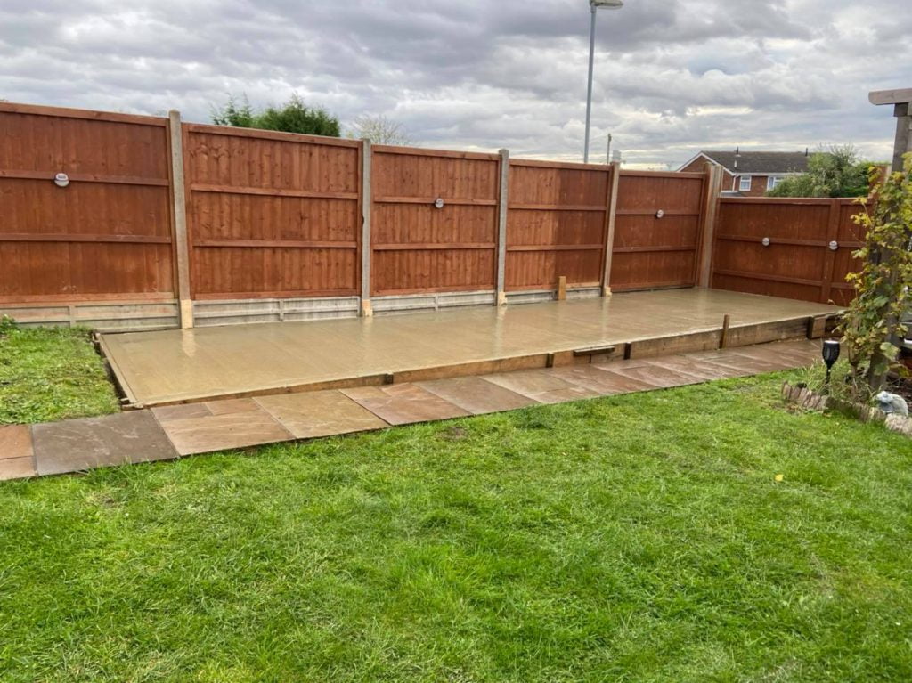Side of a concrete patio