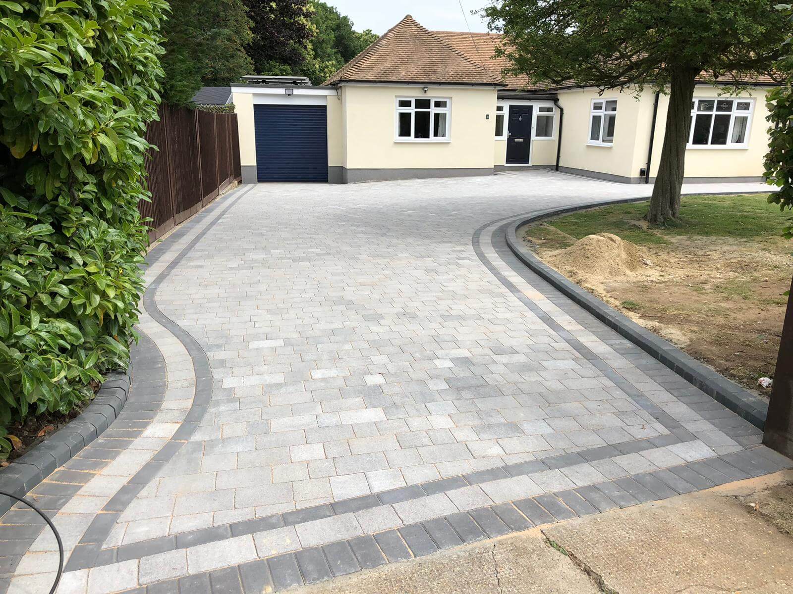 Block tile driveway